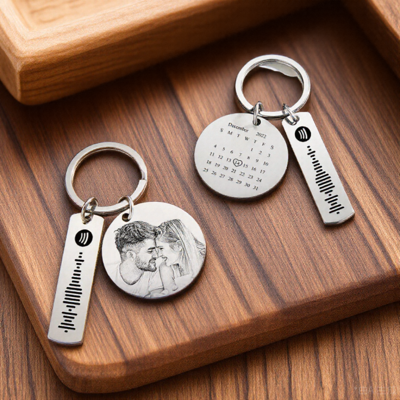 Personalized Stainless Steel keychain Custom Photo Pendant-larkway tradelink