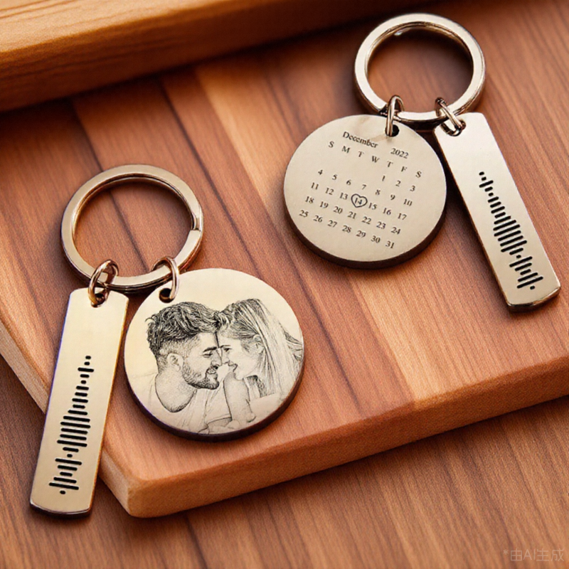 Personalized Stainless Steel keychain Custom Photo Pendant-larkway tradelink