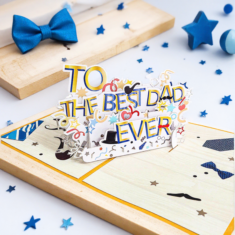 3D Card Best Dad Pop Up Greeting Card Gift for Father's Day-larkway tradelink