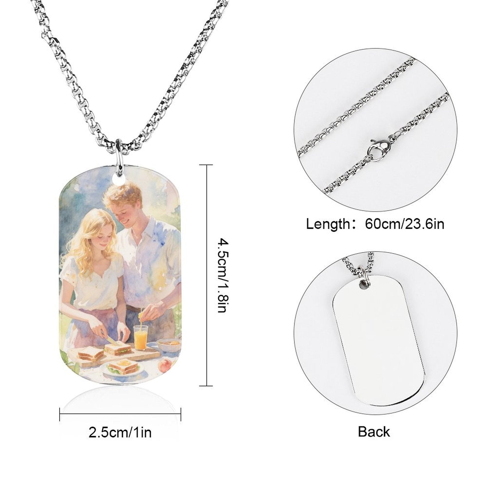 Custom Photo Titanium Steel Memorial Necklace Personalized Pendant Lightweight-larkway tradelink