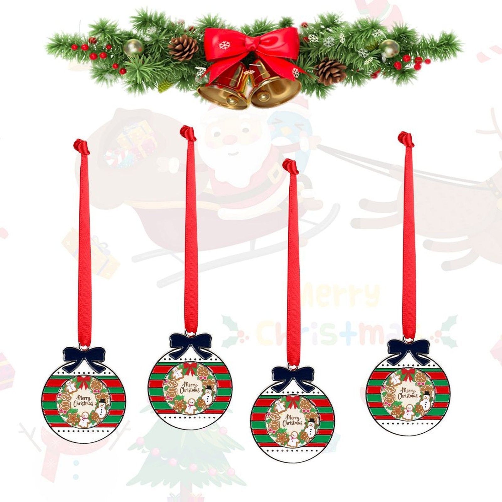 Custom Photo Alloy Christmas Ornament Personalized Christmas Pendant Decoration-larkway tradelink