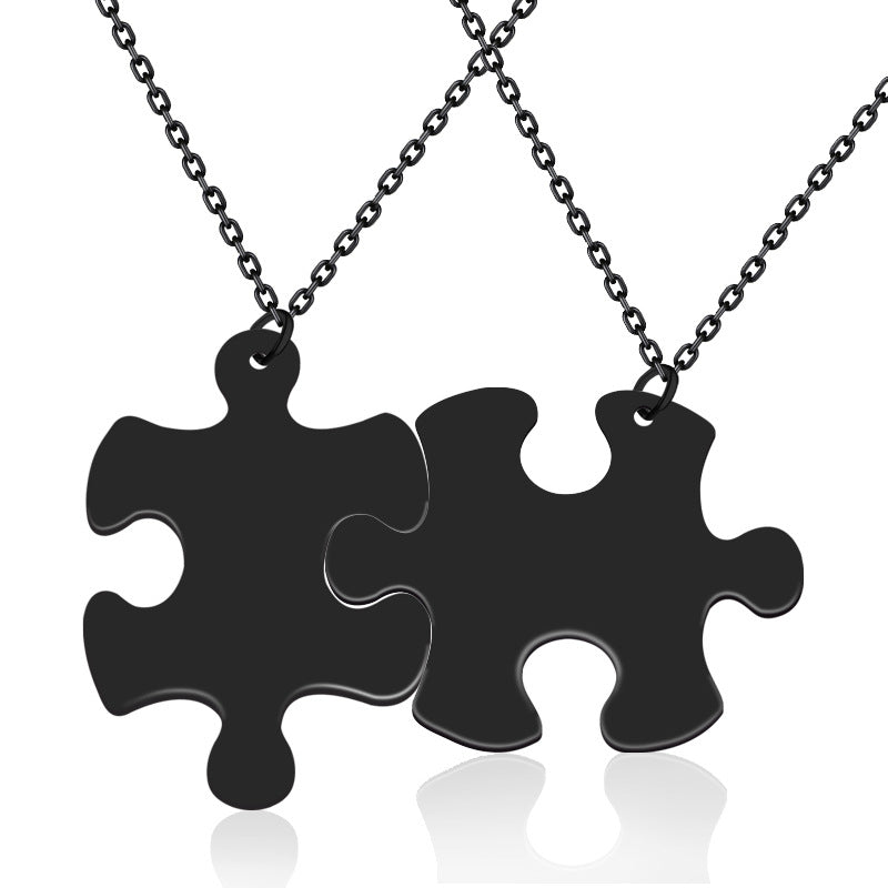 Custom Engraved Name Matching Puzzles Necklace Personalized GIft-larkway tradelink