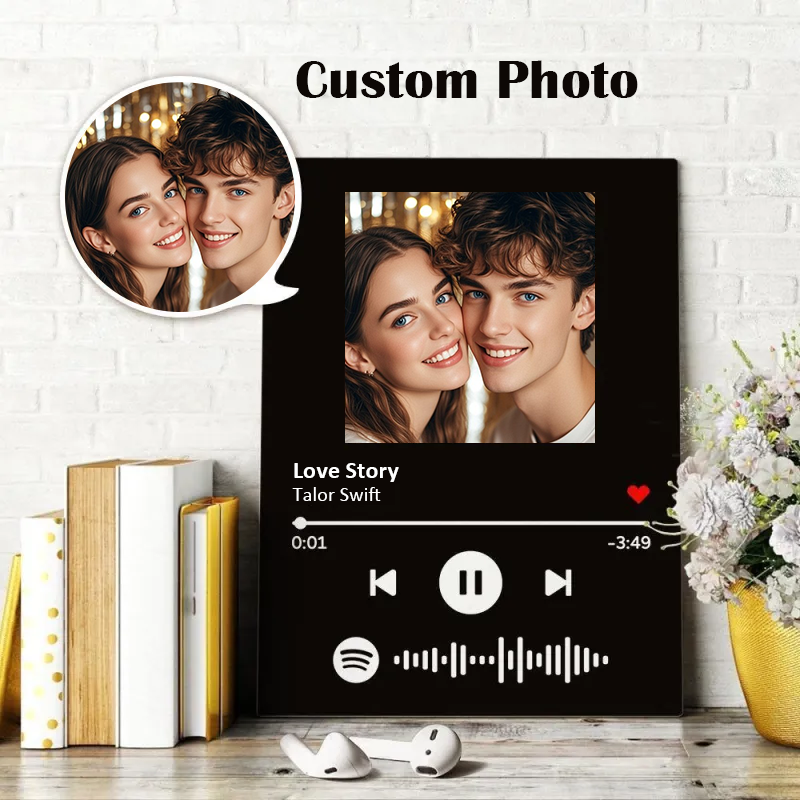 Personalized Scannable Spotify Code Photo Oil Painting Custom Music Song Canvas Wall Art Various Sizes Decor-larkway tradelink