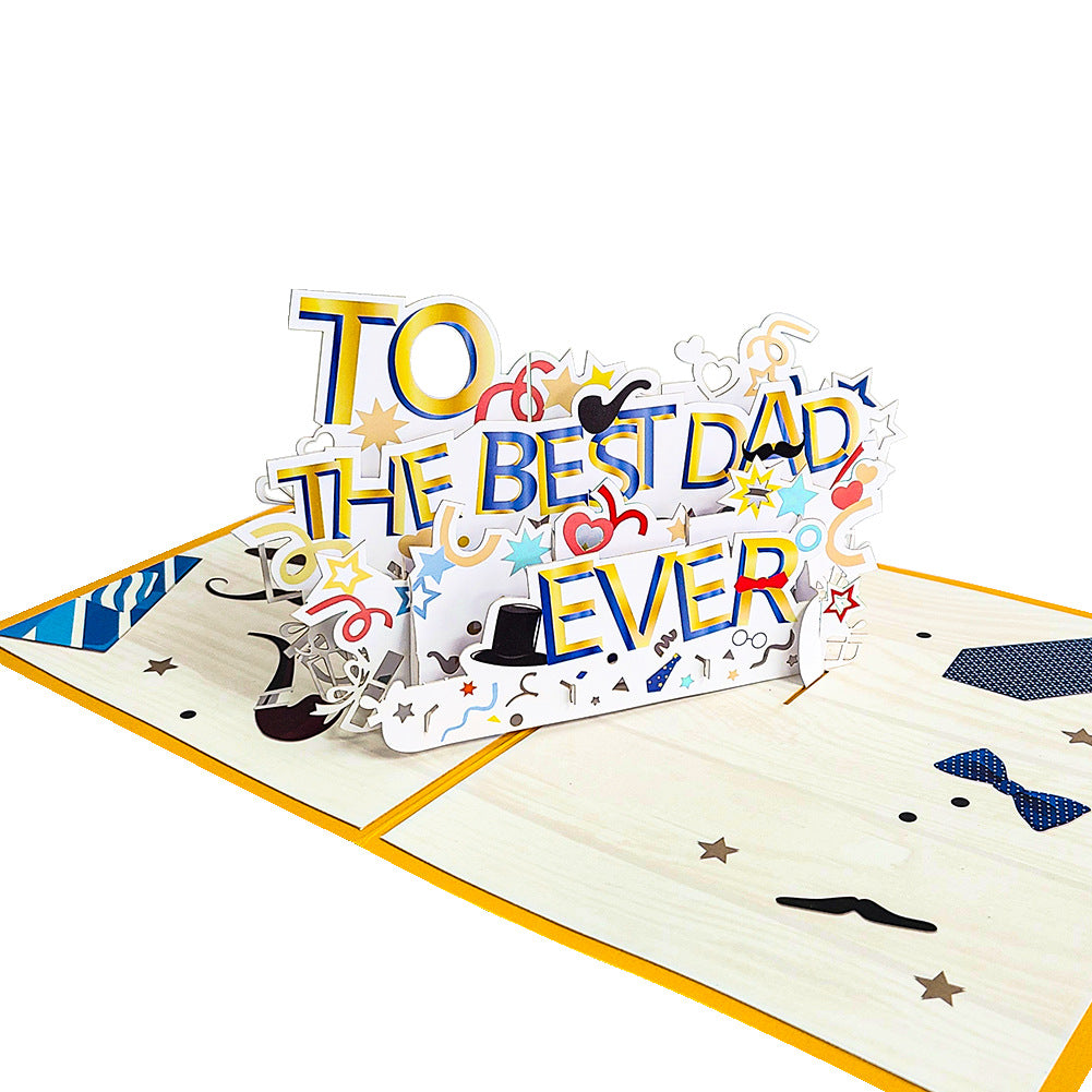 3D Card Best Dad Pop Up Greeting Card Gift for Father's Day-larkway tradelink