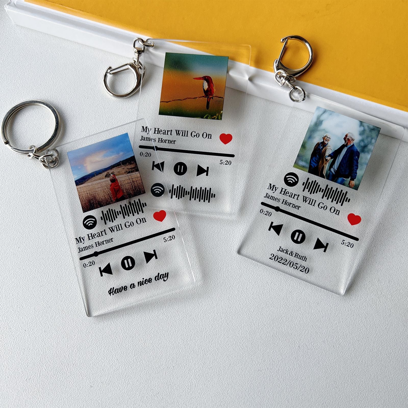 Personalized Scannable Music Keychain Spotify QR Code Plaque Custom Song & Photo Acrylic BFF Gift-larkway tradelink