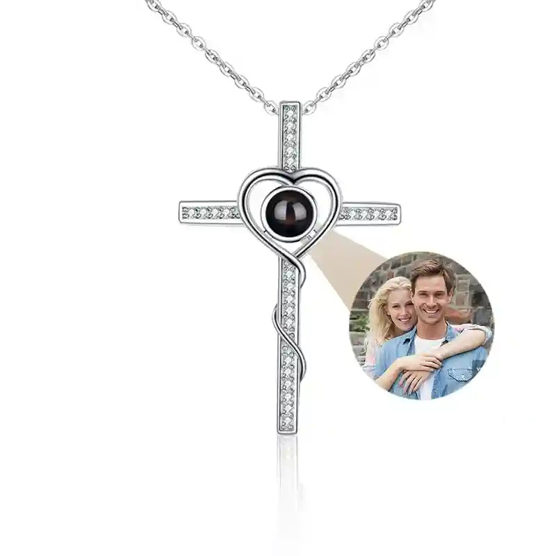 Custom Photo Necklace Projection Necklace with Picture Personalized Necklace Jewelry Gifts for Women-larkway tradelink