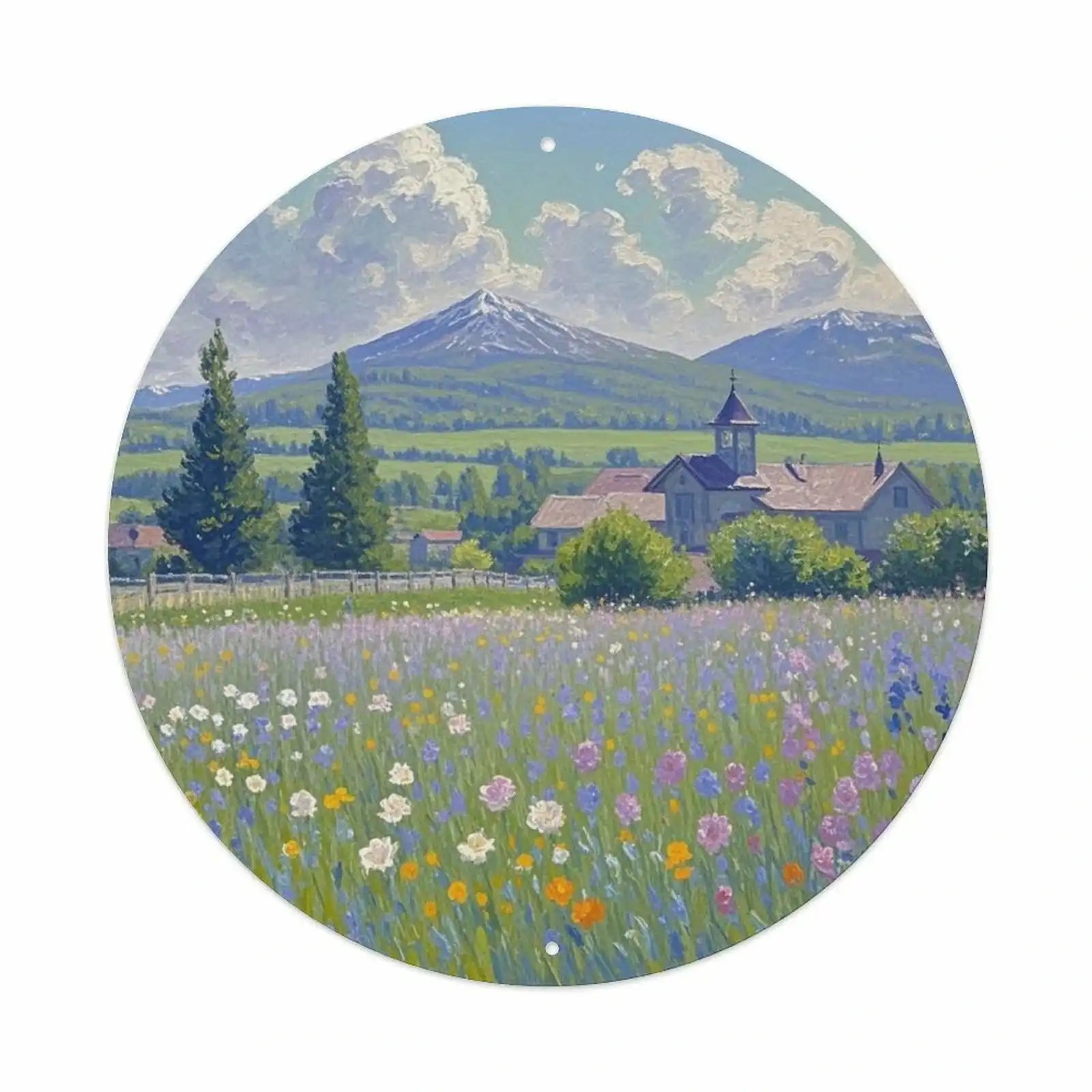 Custom Round Aluminum Painting Personalized Hanging Decor 20x20cm-larkway tradelink