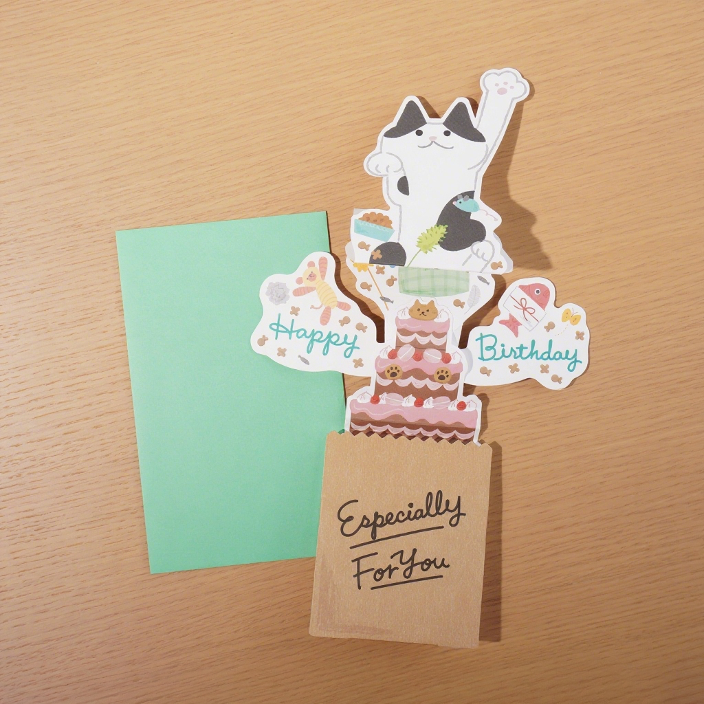 3D Card Cat Pop Up Kitten Greeting Card Gift for Her Him-larkway tradelink