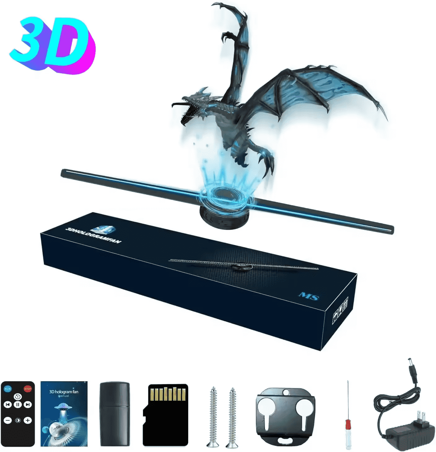 3D Hologram Fan 42CM WiFi 3D Projector Advertising Display Light HD-larkway tradelink