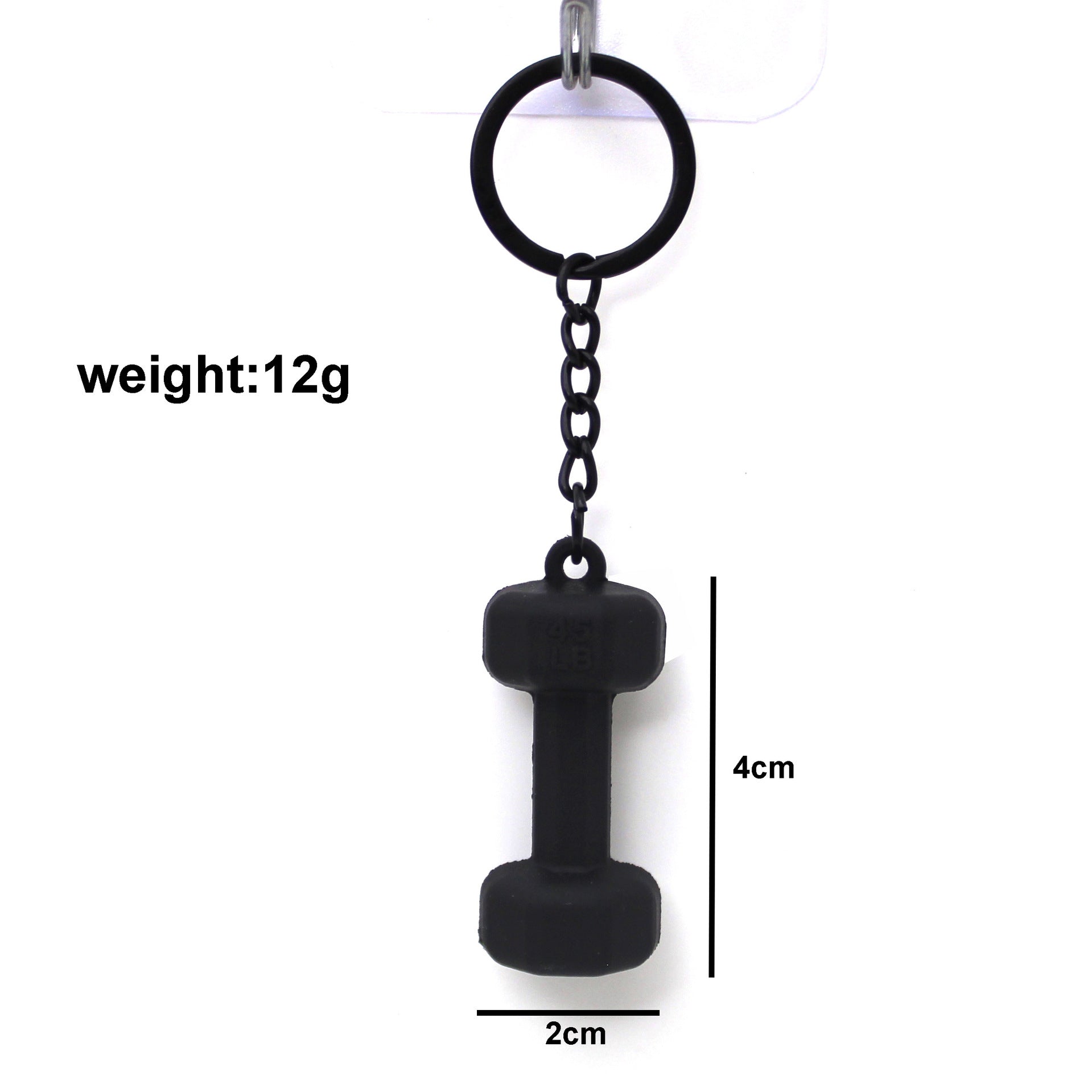 Dumbbell Keychain Accessories Equipment Pendant Metal Rubber Mini Backpack Keychain-larkway tradelink