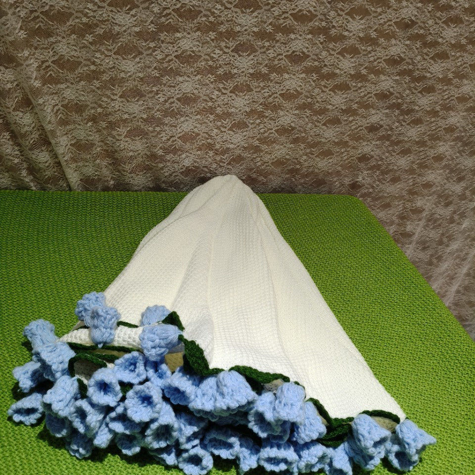 Hand-Knitted Rose Blanket DIY Kit & Ready-Made Gift for Mother's Day Valentine's Day-larkway tradelink