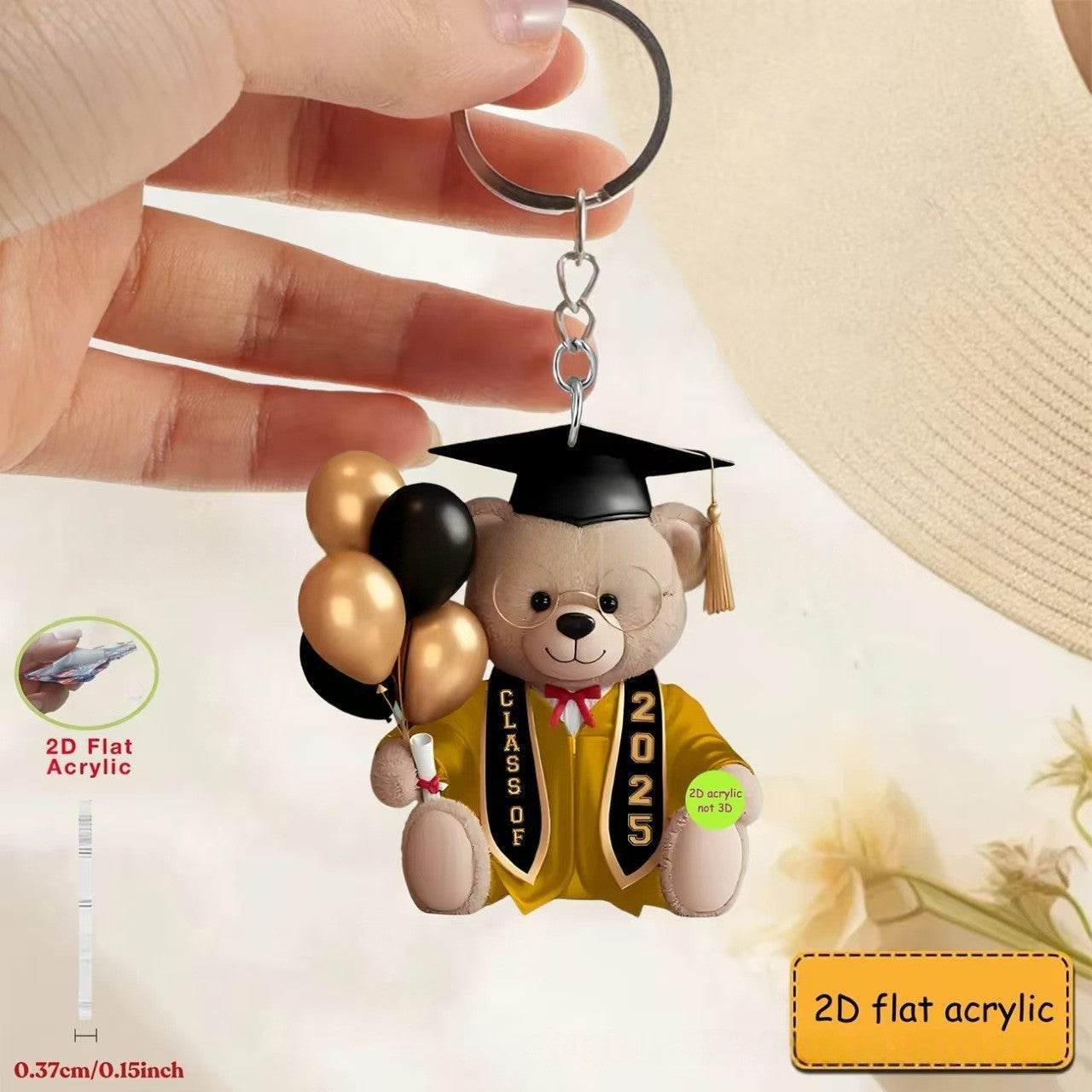 Personalized Keychain Ornament Acrylic Custom Text Gift for Graduation-larkway tradelink