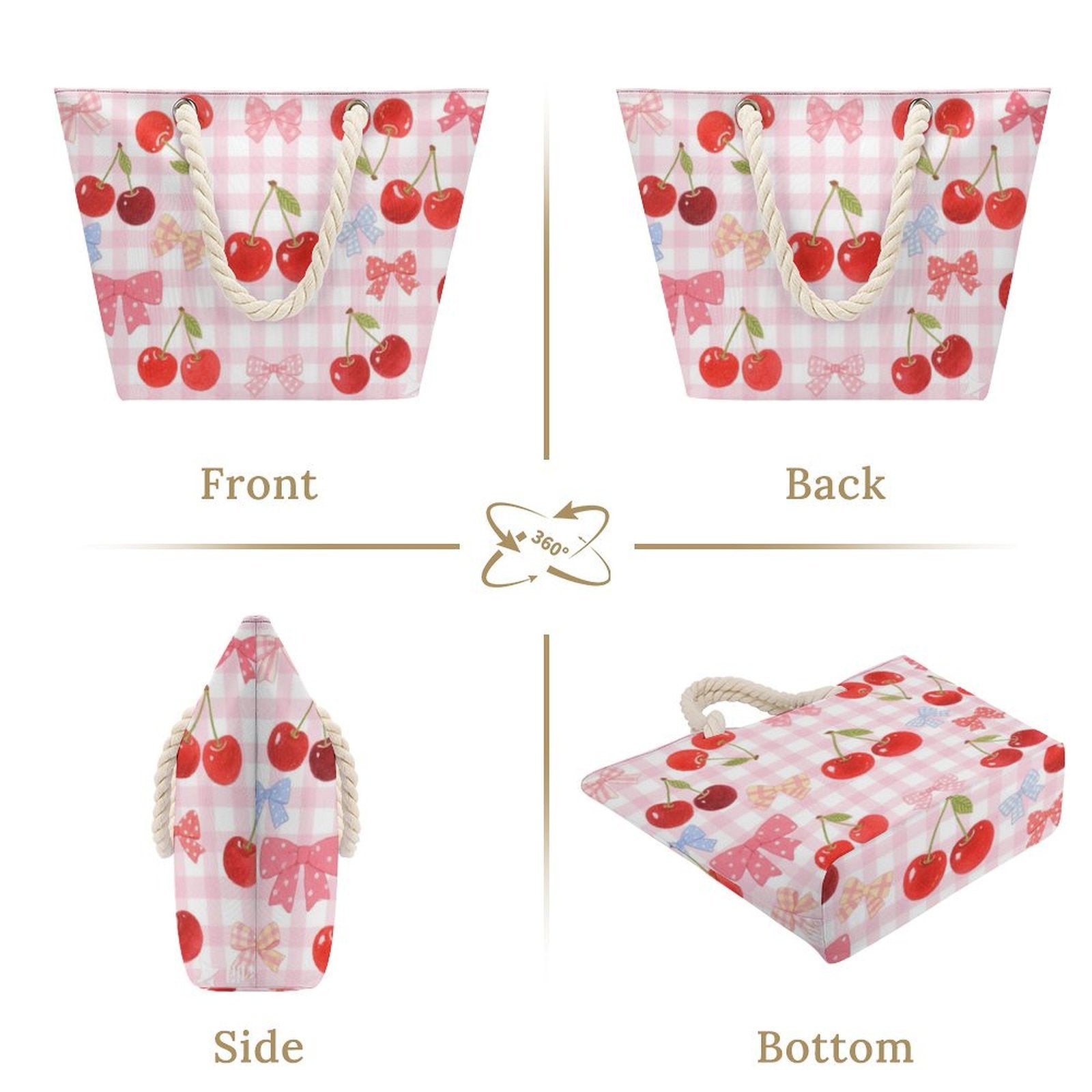 Custom Photo Hemp Rope Tote Bag Personalized Bag Water Proof Durable-larkway tradelink