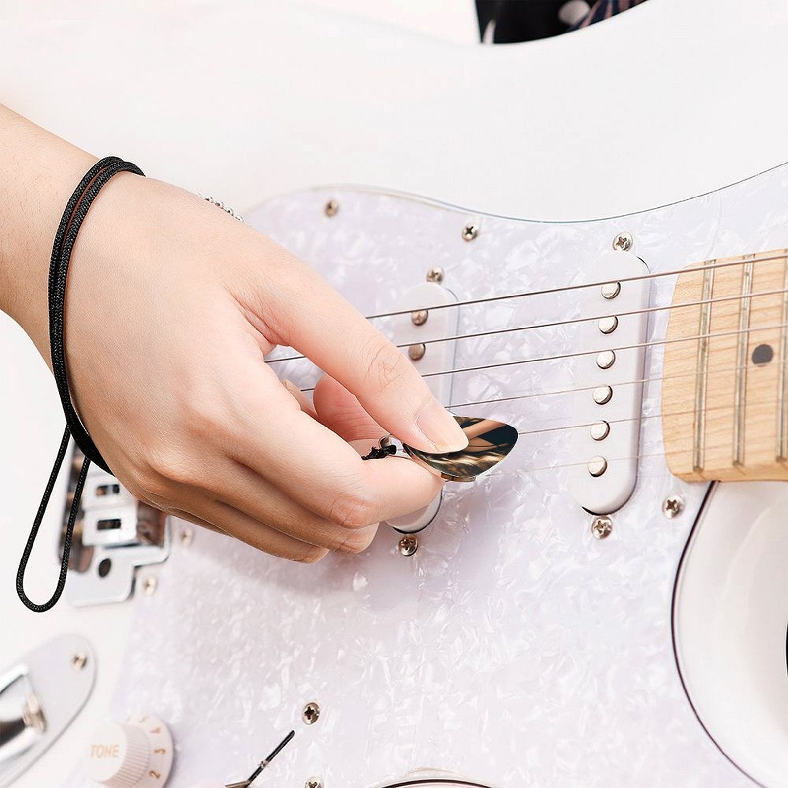 Custom Photo Guitar Pick Necklace Personalized Titanium Stainless Steel Pendant-larkway tradelink