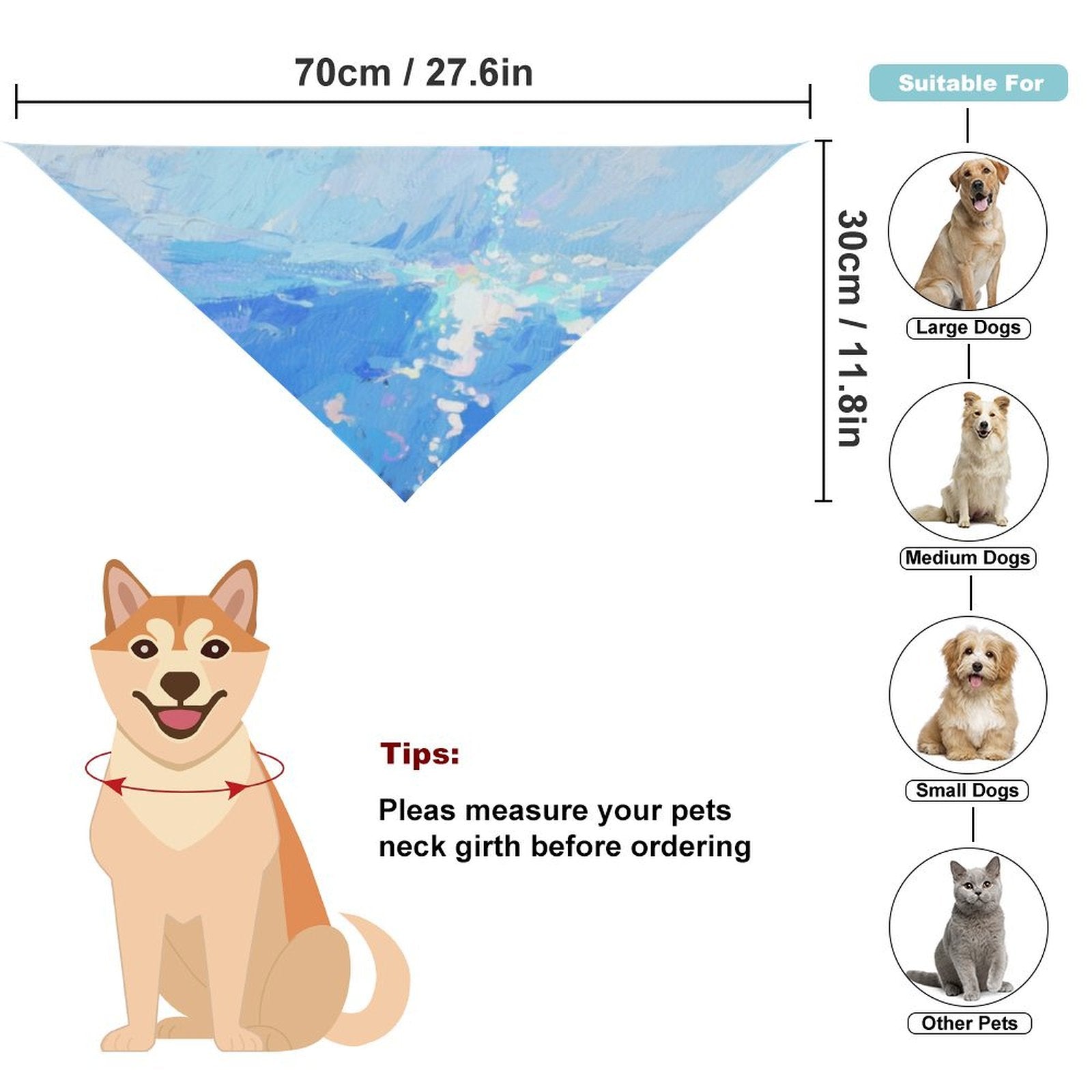 Personalized Picture Dog Scarf Custom Pet Scarf Durable Fade Resistant-larkway tradelink