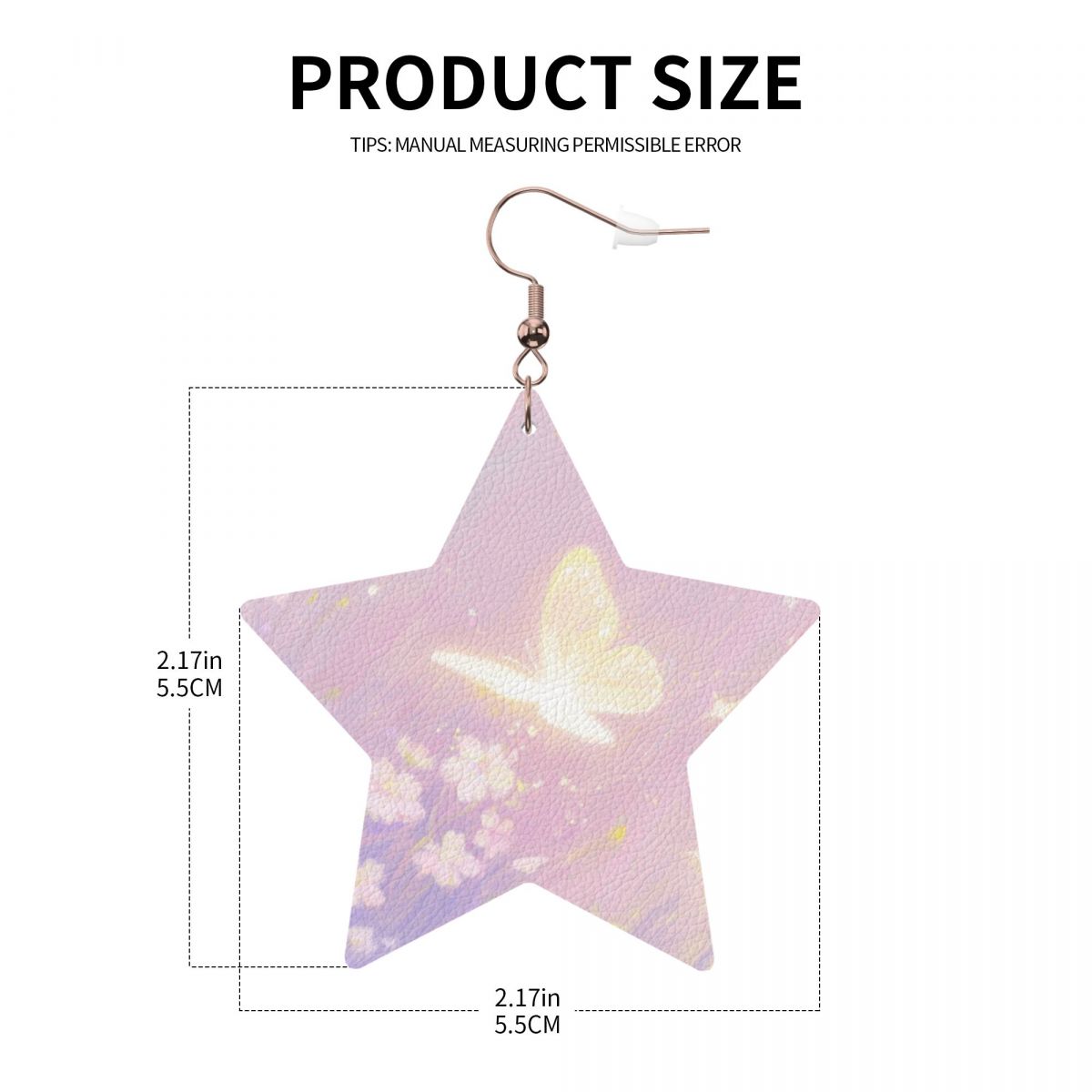 Custom Leather Star Earrings Personalized Picture Studs-larkway tradelink