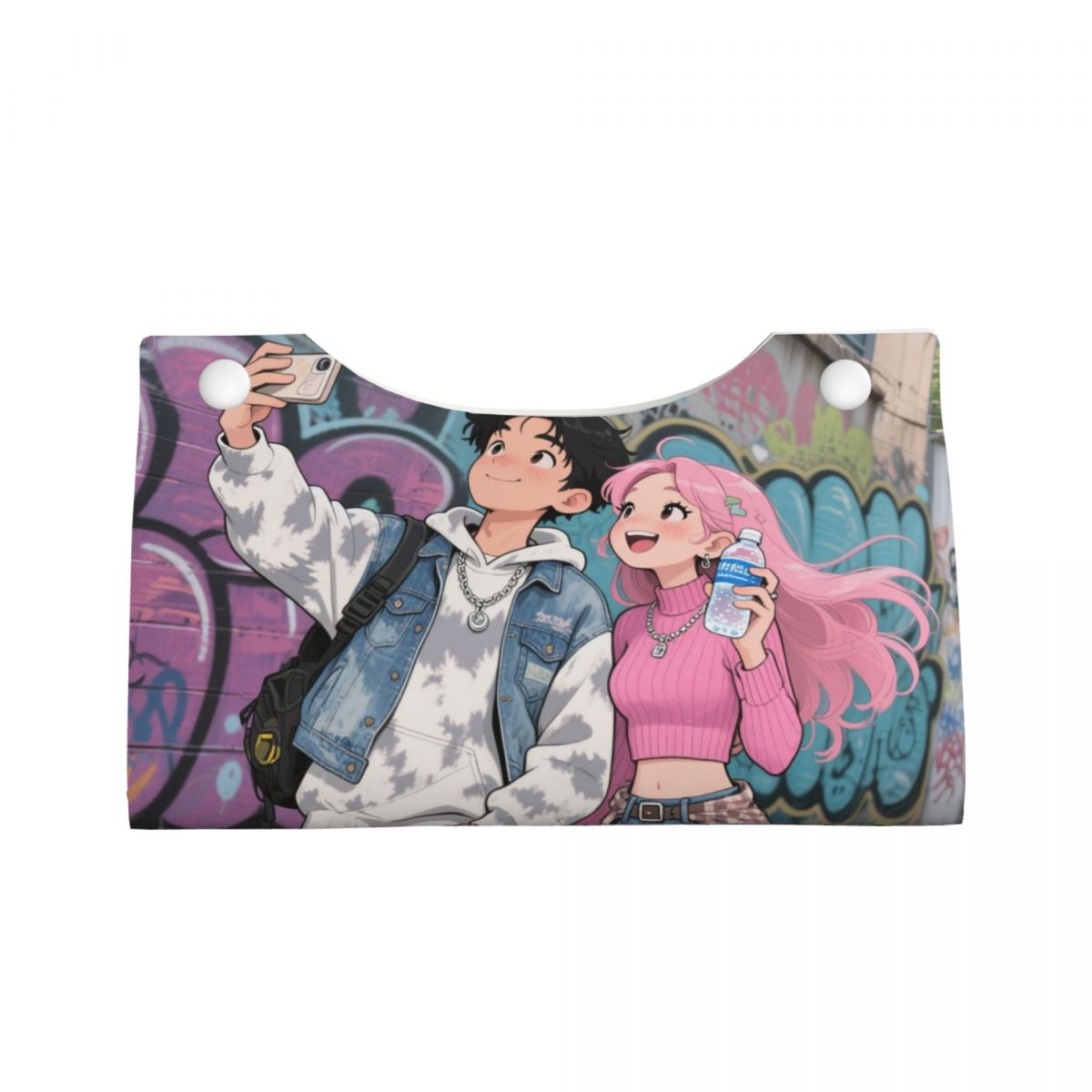 Custom Picture Long Leather Tissue Case Waterproof & Foldable Personalized Tissue Box Cover-larkway tradelink