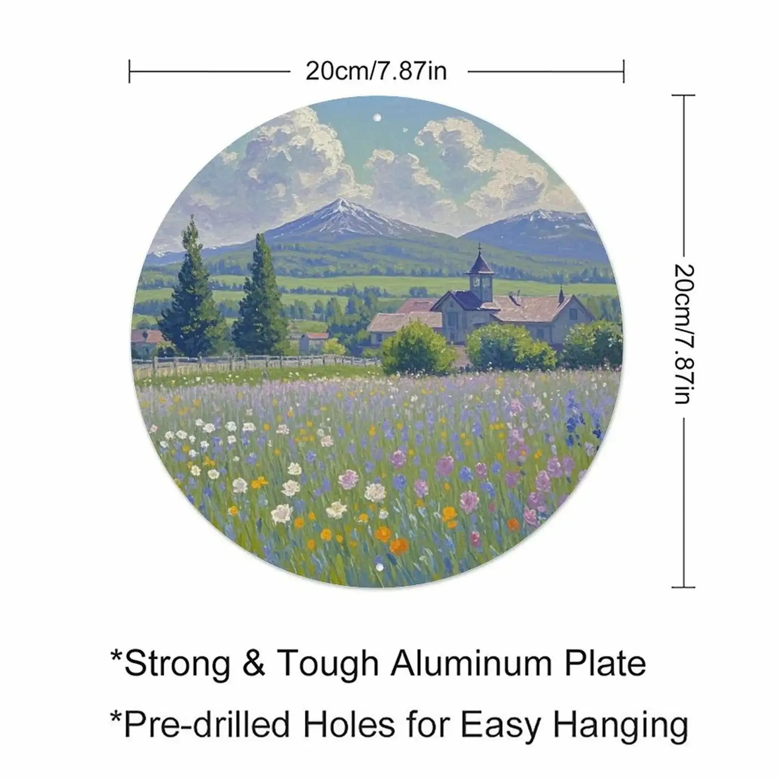 Custom Round Aluminum Painting Personalized Hanging Decor 20x20cm-larkway tradelink