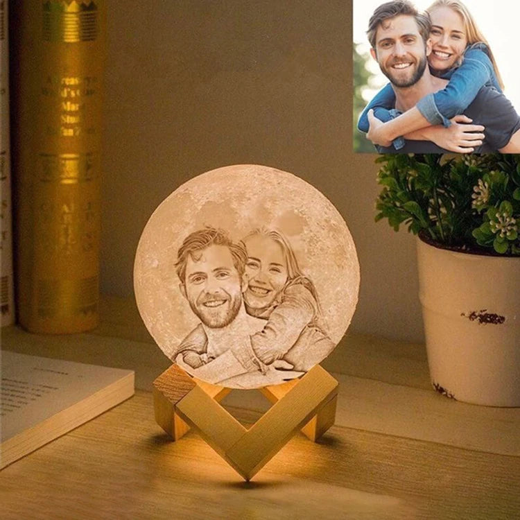 Personalized 3D Printed Moon Lamp Customizable Night Light Creative Gift-larkway tradelink