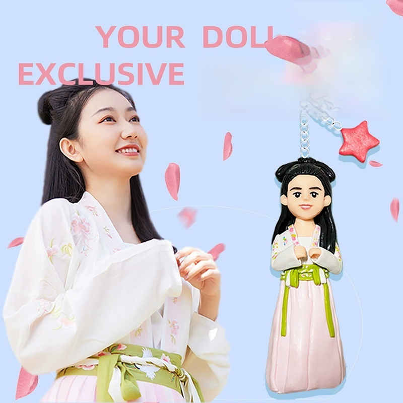 Personalized Photo Doll Keychain Customized Gift for Him & Her-larkway tradelink