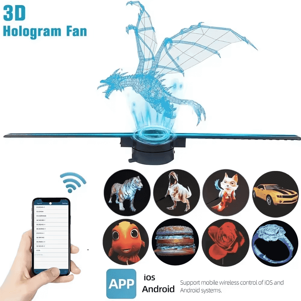 3D Hologram Fan 42CM WiFi 3D Projector Advertising Display Light HD-larkway tradelink