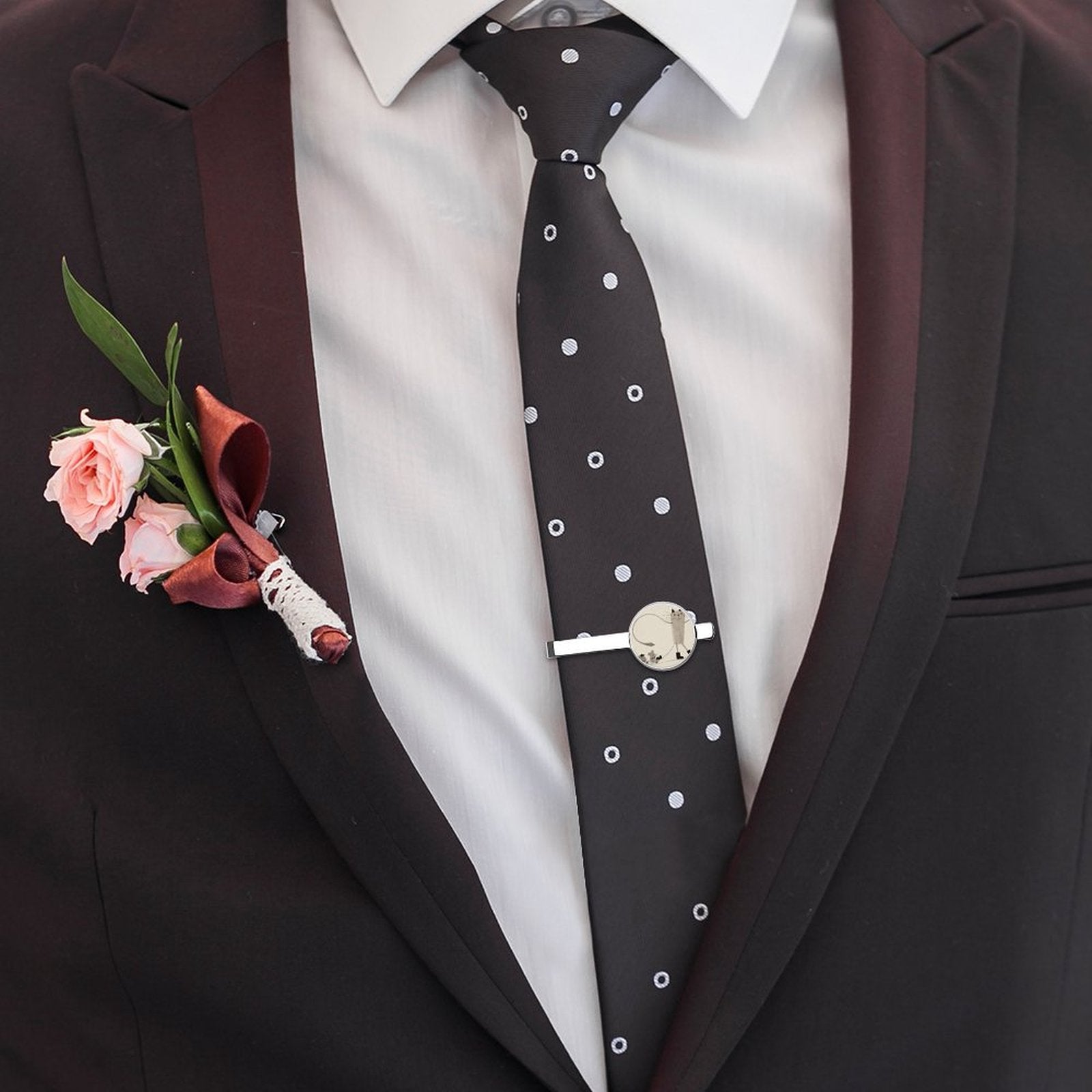 Personalized Picture Tie Clip Set (2PC) Custom Diff Designs 5.5x2.2cm-larkway tradelink