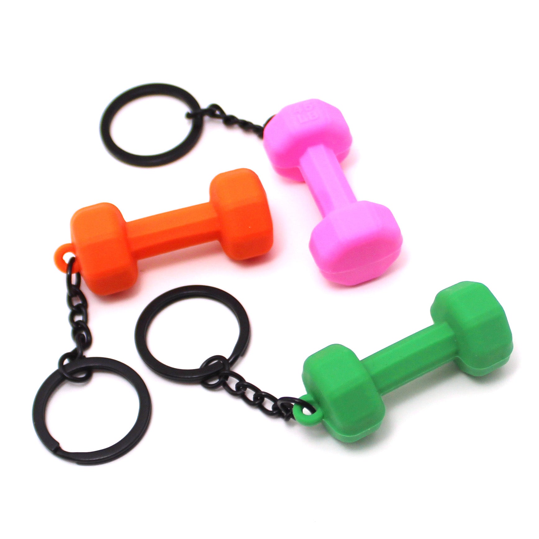 Dumbbell Keychain Accessories Equipment Pendant Metal Rubber Mini Backpack Keychain-larkway tradelink