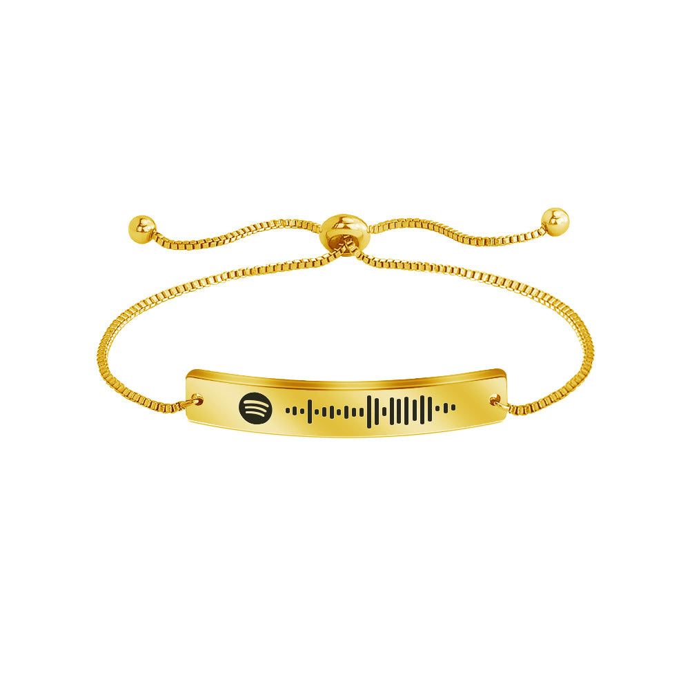 Personalized Stainless Steel Bracelet Customized Engraved Scannable Music Code Gift-larkway tradelink