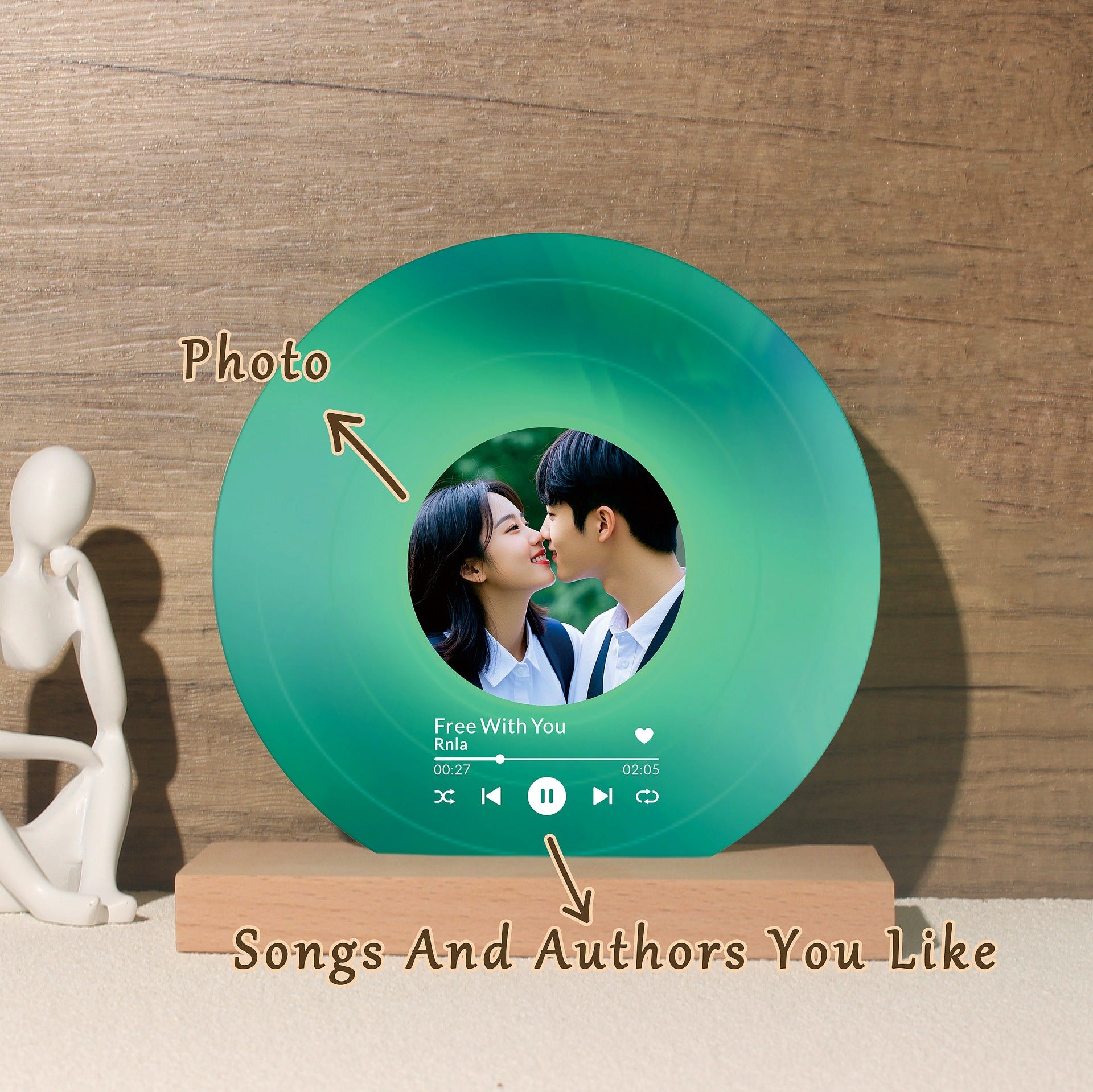 Custom Music Playing Vinyl Record with Photo Personalized Personalized  CD Gift-larkway tradelink