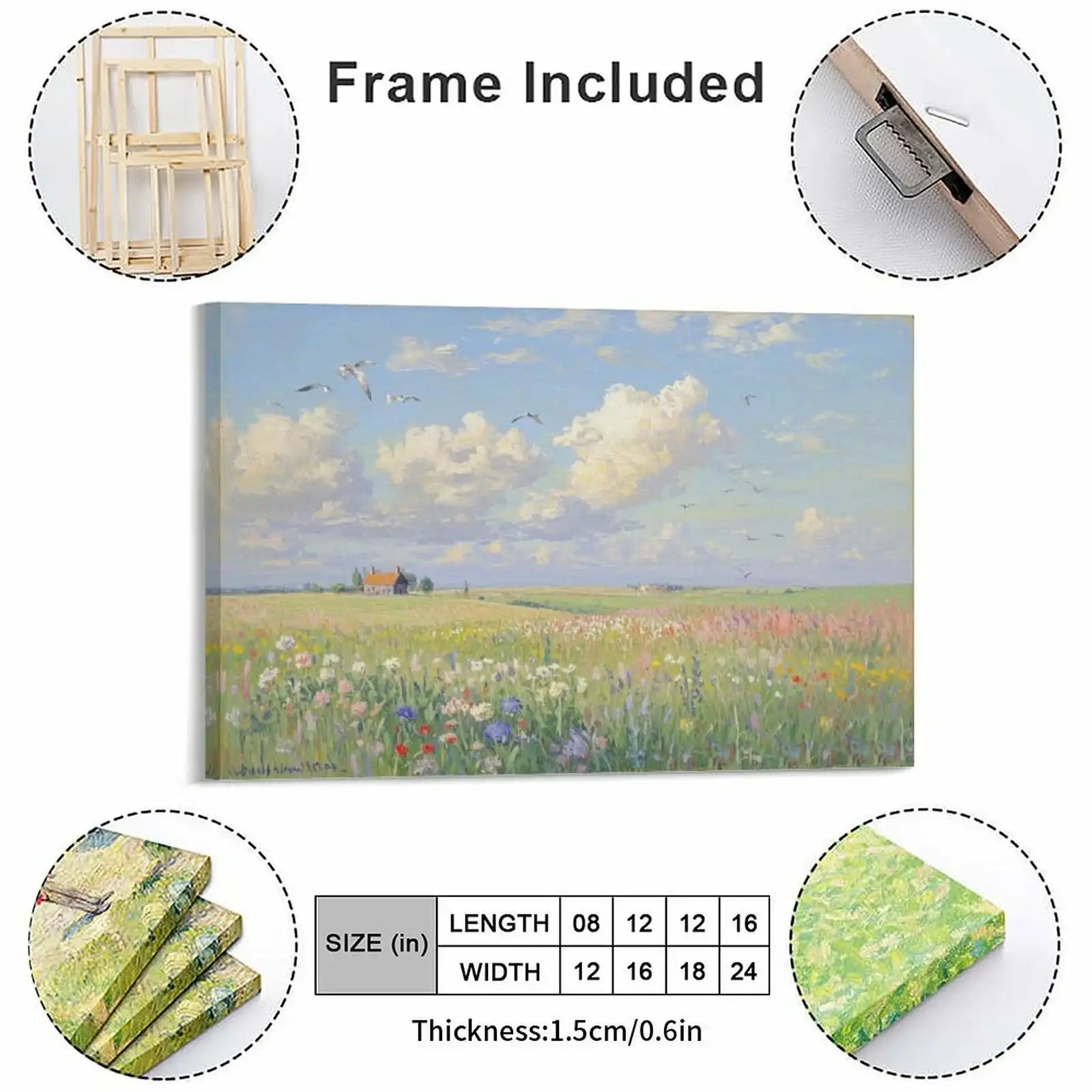 Custom Landscape Canvas Wall Art Heat Personalized Transfer Printed Picture with 4 Sizes Selection-larkway tradelink