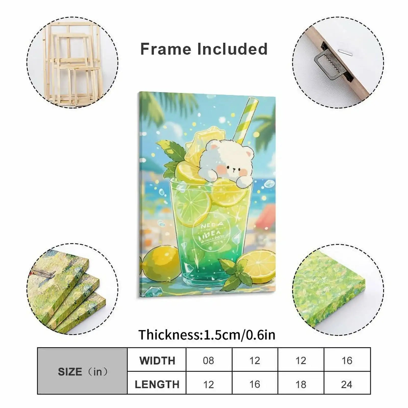 Custom Portrait Canvas Wall Art Heat Personalized Transfer Printed Picture with 4 Sizes Selection-larkway tradelink