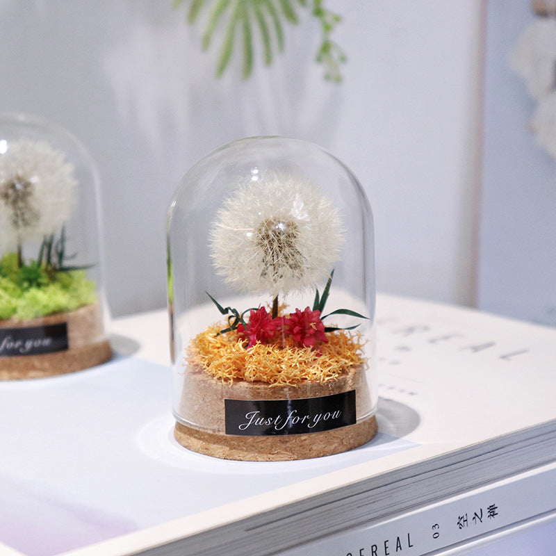 Custom Engraved Text Eternal Dandelion Glass Dome Personalized Gift-larkway tradelink