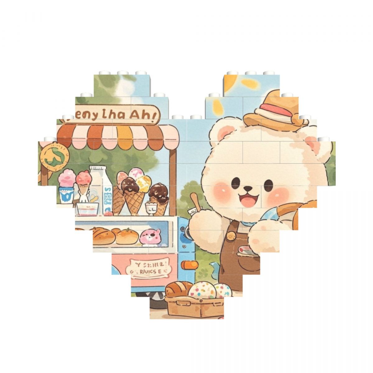 Custom Heart Shaped Block Puzzle Personalized Picture Jigsaw 30 Pcs-larkway tradelink