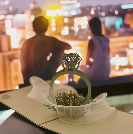 3D Card Creative Diamond Ring Wedding Pop Up Greeting Card-larkway tradelink