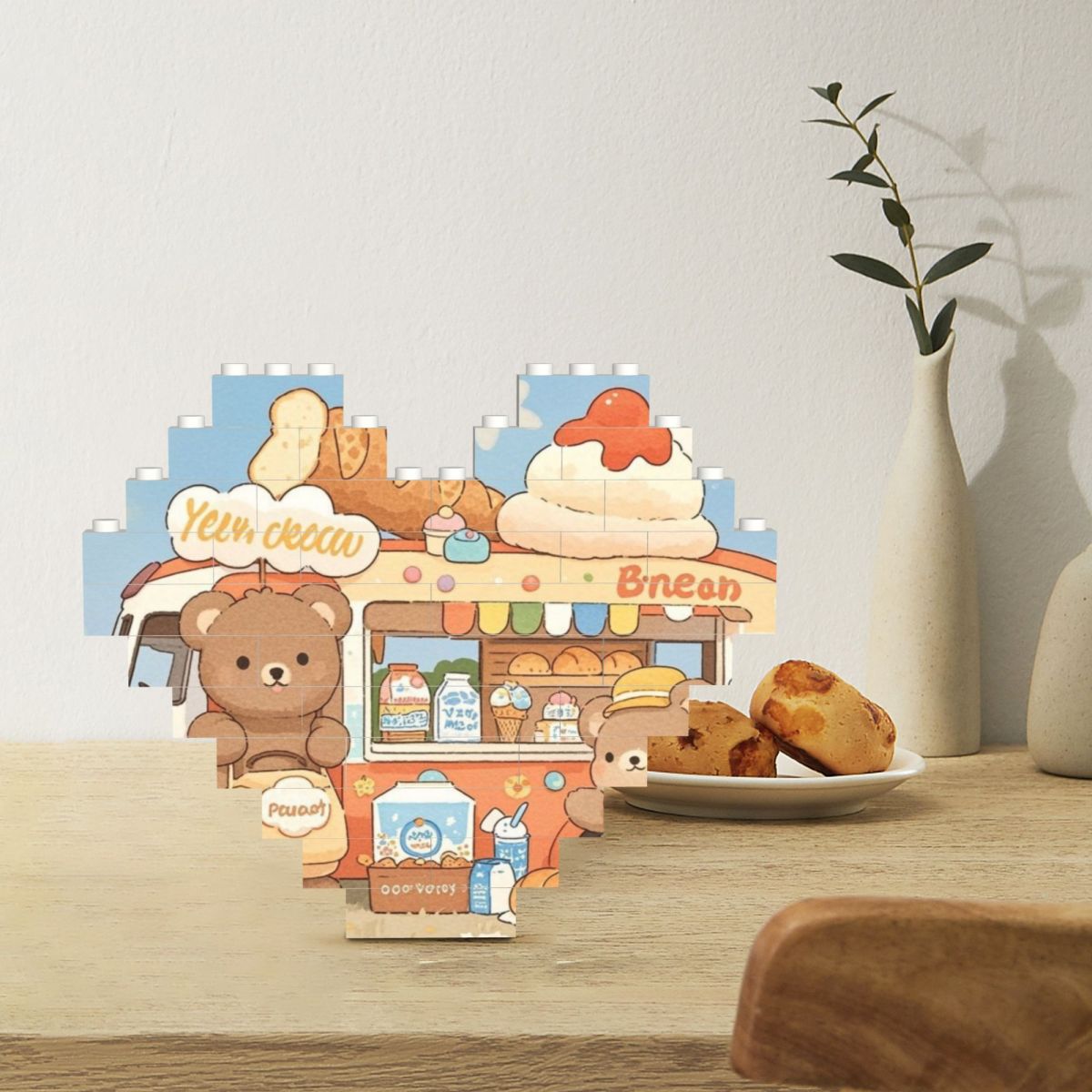 Custom Heart Shaped Block Puzzle Personalized Picture Jigsaw 30 Pcs-larkway tradelink