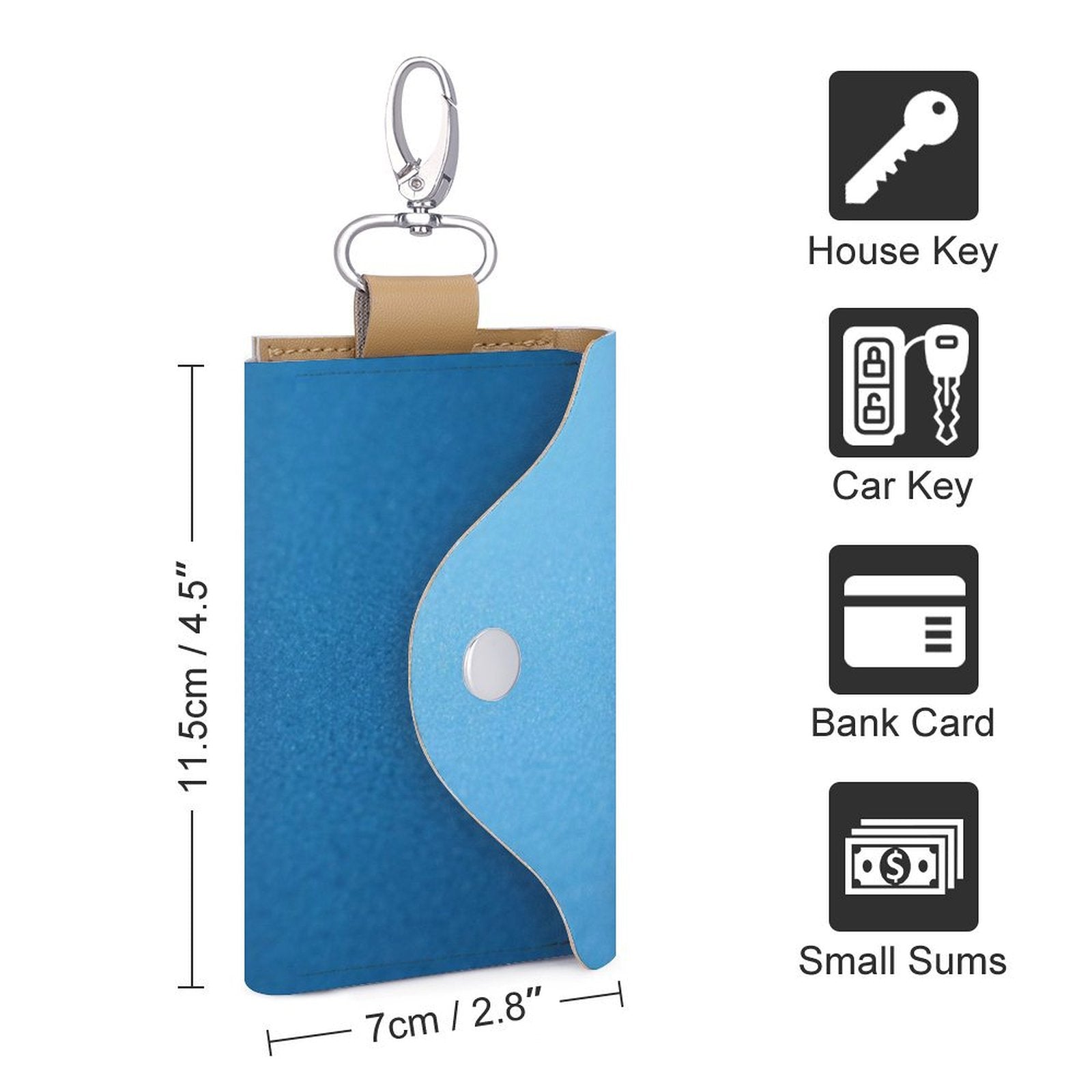 Custom Photo Leather Key Holder Personalized Picture Card Holder Dual Function-larkway tradelink