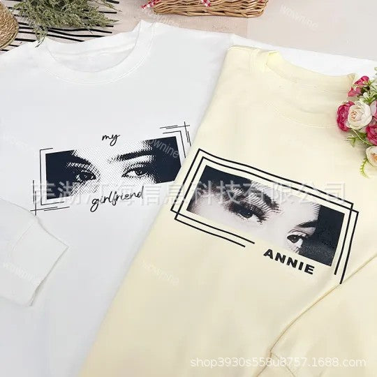 Custom Eyes Tee Loved One's Eyes Shirt Personalized Unique Eyes Artwork Tee-larkway tradelink