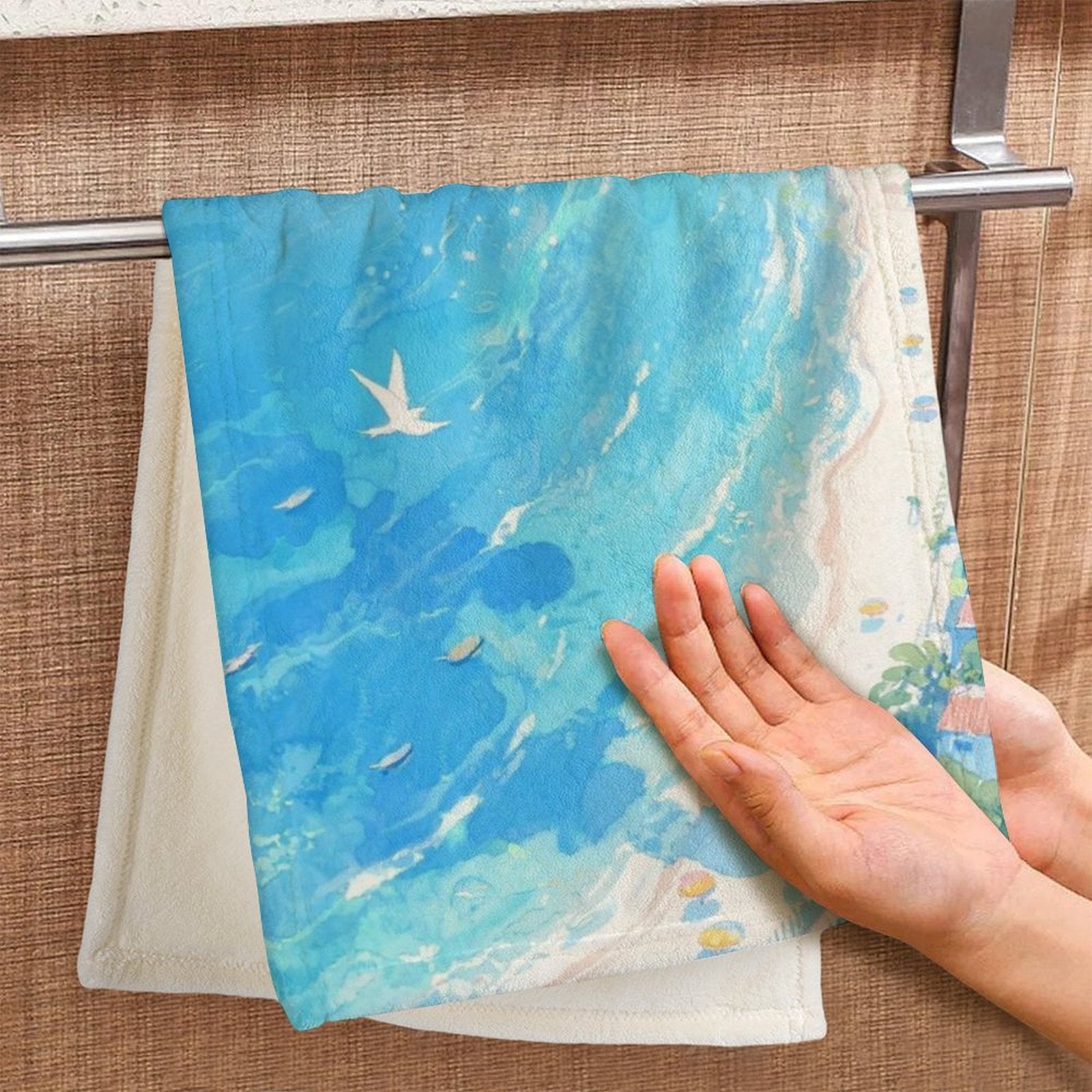 Personalized Picture Coral Bath Towel Customized Fleece Towel Quick Dry Durable-larkway tradelink