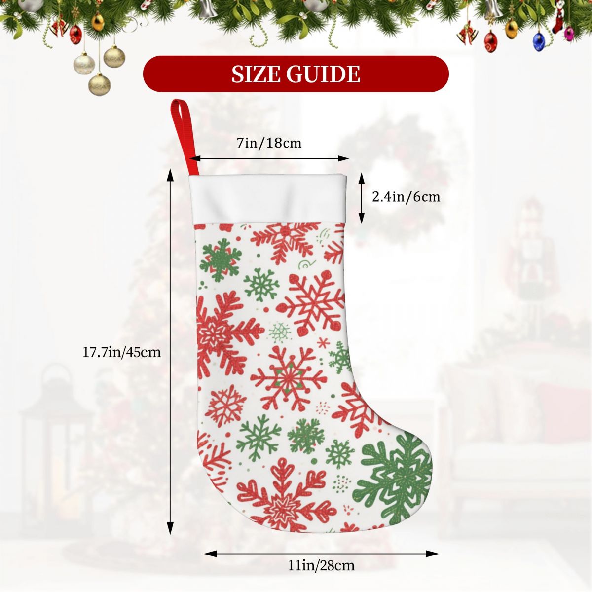Custom Christmas Stocking Soft Plush Personalized Picture Double Sided 28x45cm-larkway tradelink