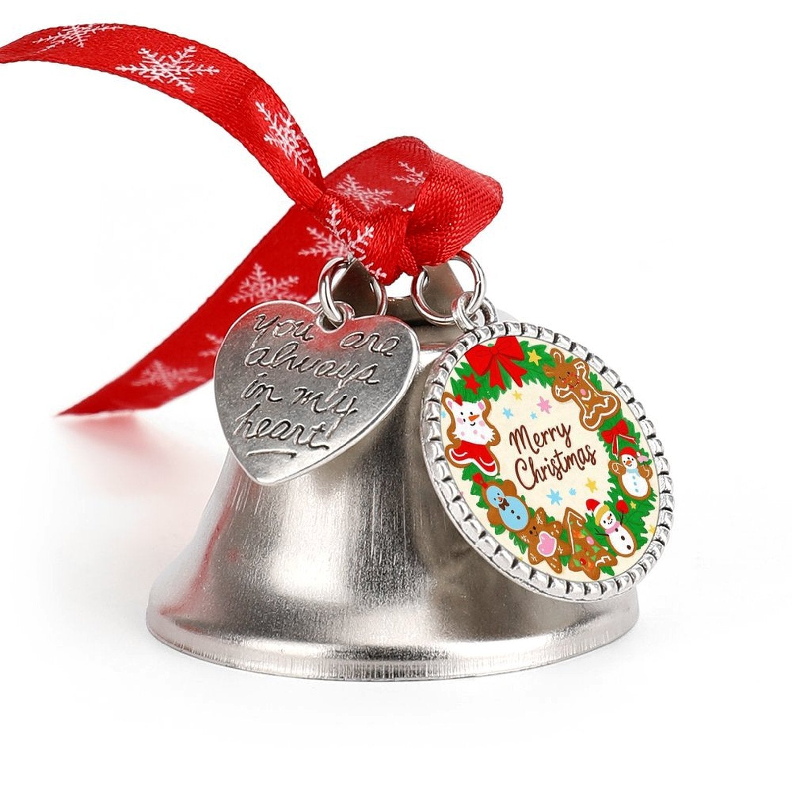 Custom Photo Christmas Bell Ornament Personalized Decoration with Multi Pendant-larkway tradelink