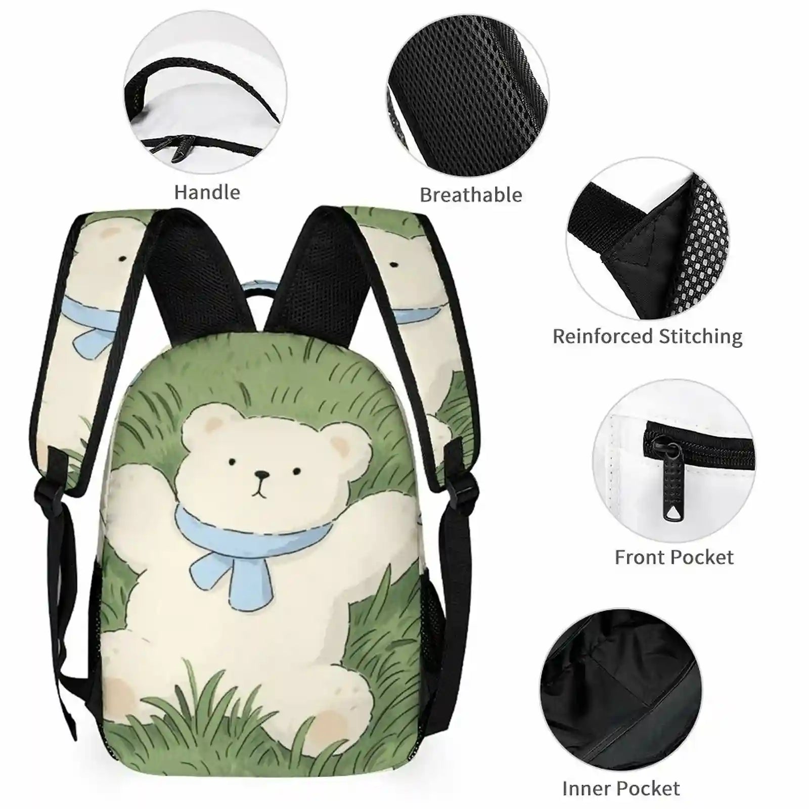 Custom Polyester Twill Backpack Personalized Photo Print Bag For Gift 32×15×43cm-larkway tradelink