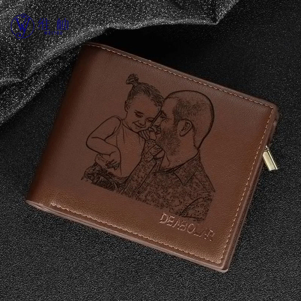 Custom Leather Wallet Personalized Engraved Photo Gift-larkway tradelink