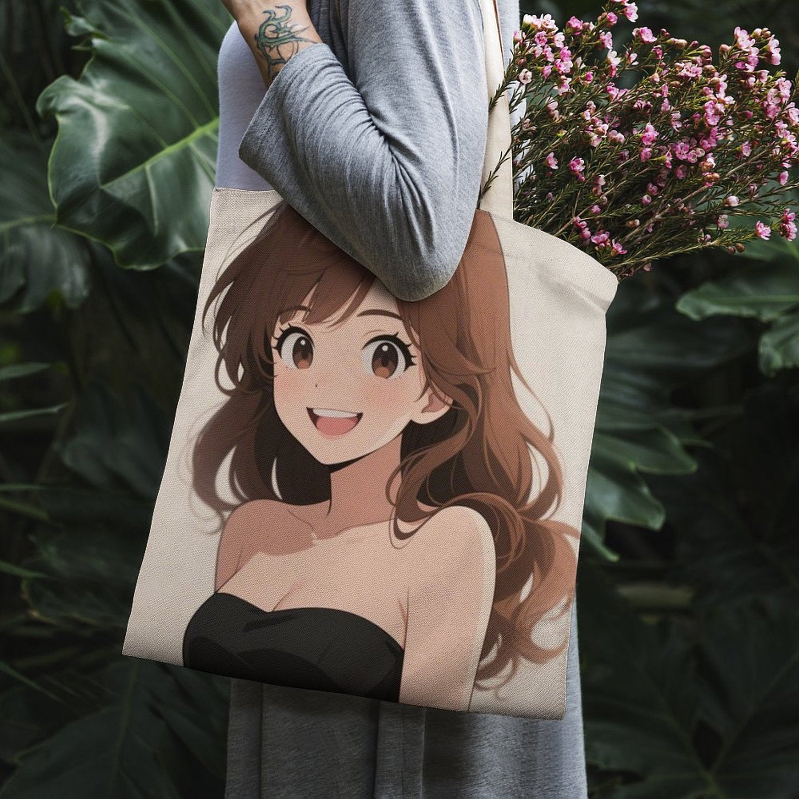 Custom Photo Martin Canvas Bag Personalized Tote Bag Double Sided Print 38x41cm（15x16.1 in）-larkway tradelink