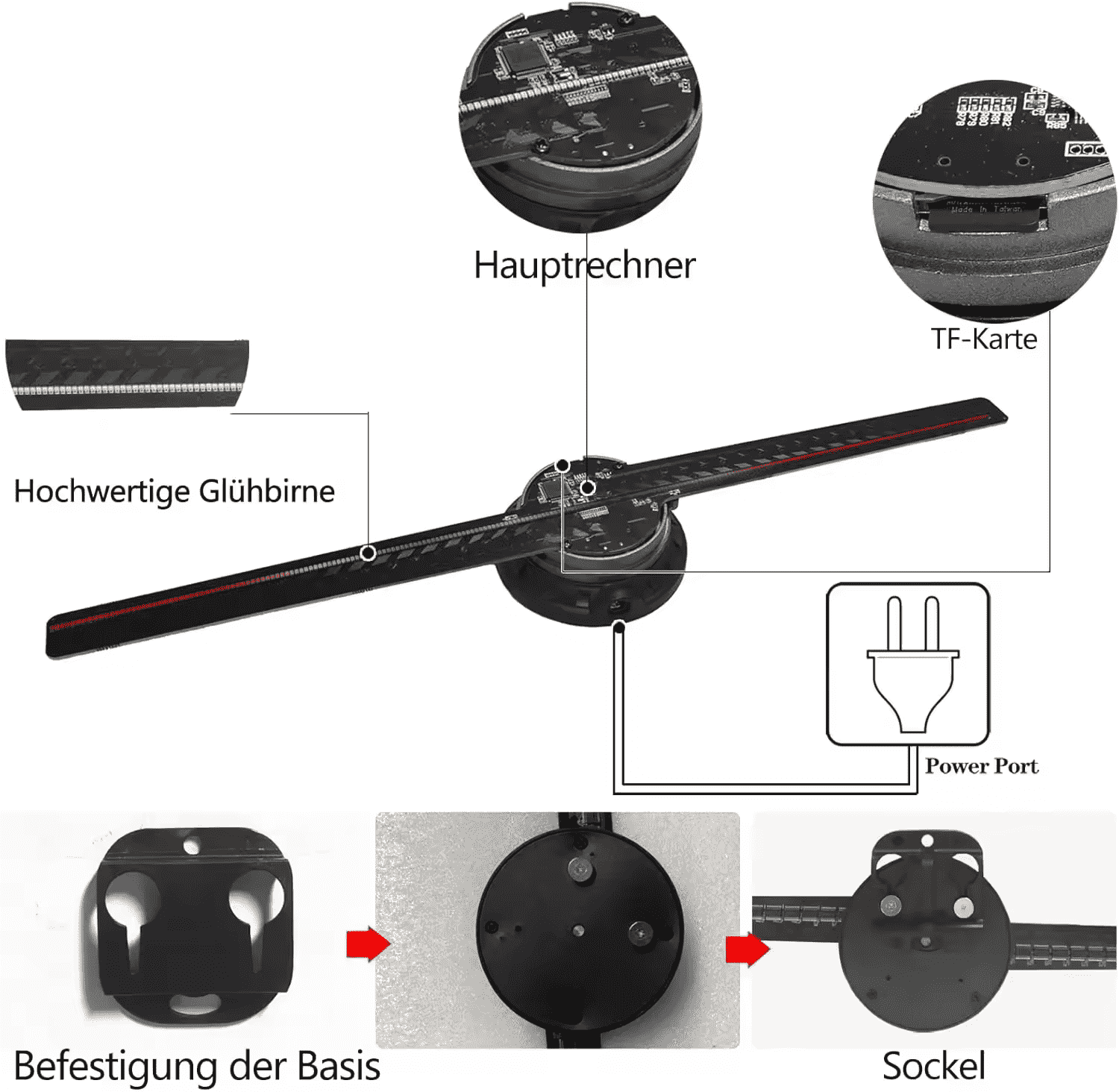 3D Hologram Fan 42CM WiFi 3D Projector Advertising Display Light HD-larkway tradelink