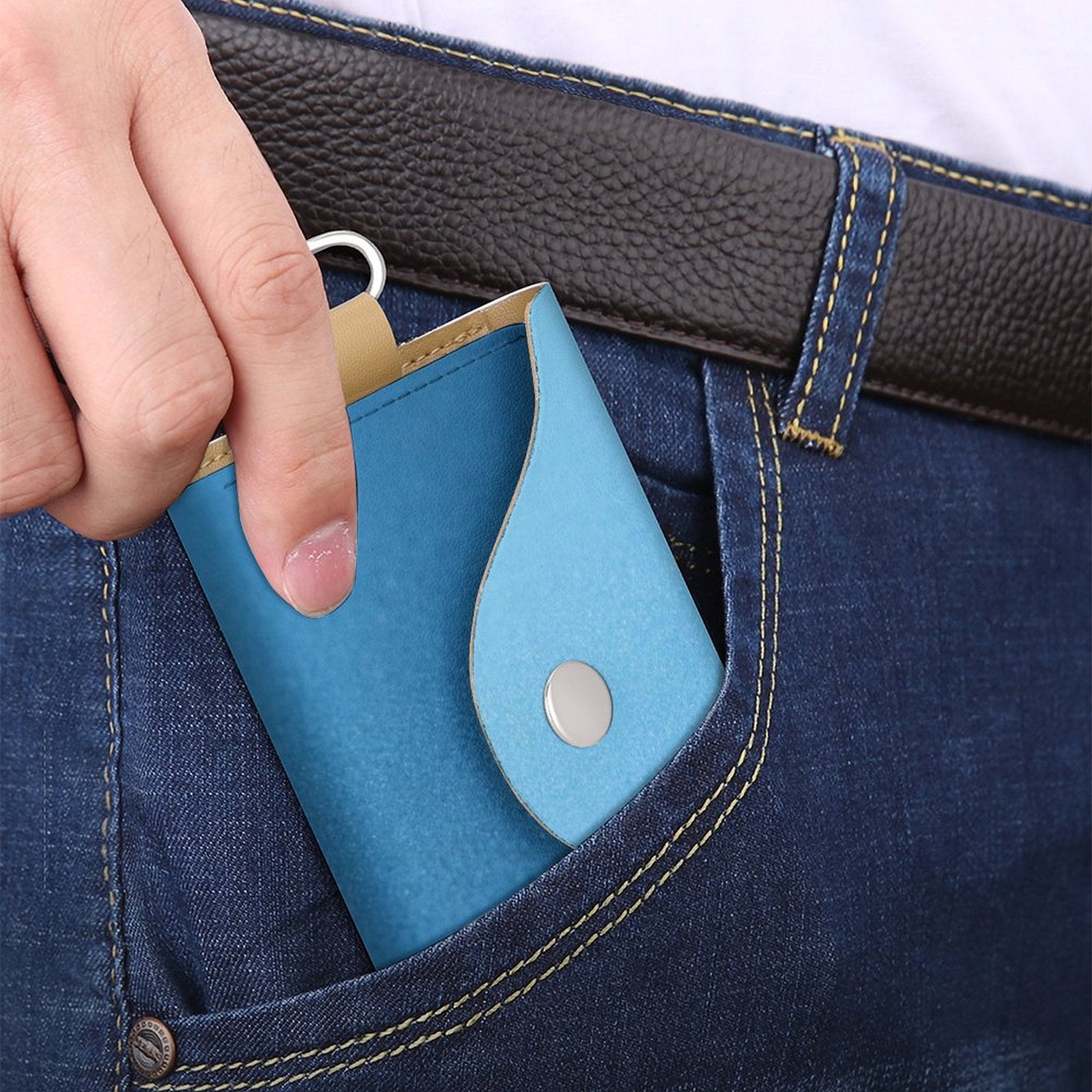 Custom Photo Leather Key Holder Personalized Picture Card Holder Dual Function-larkway tradelink