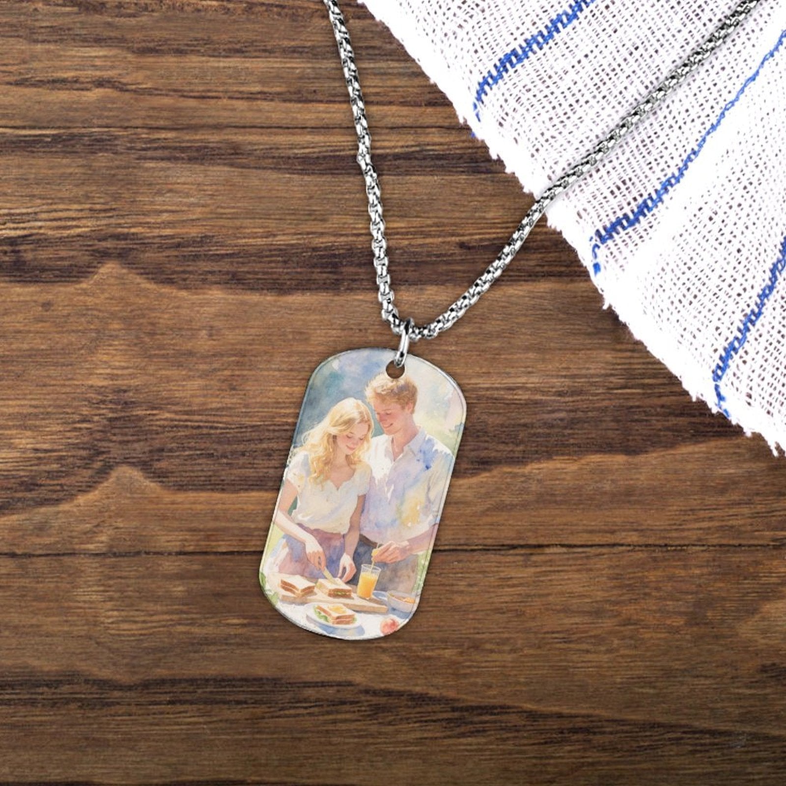 Custom Photo Titanium Steel Memorial Necklace Personalized Pendant Lightweight-larkway tradelink