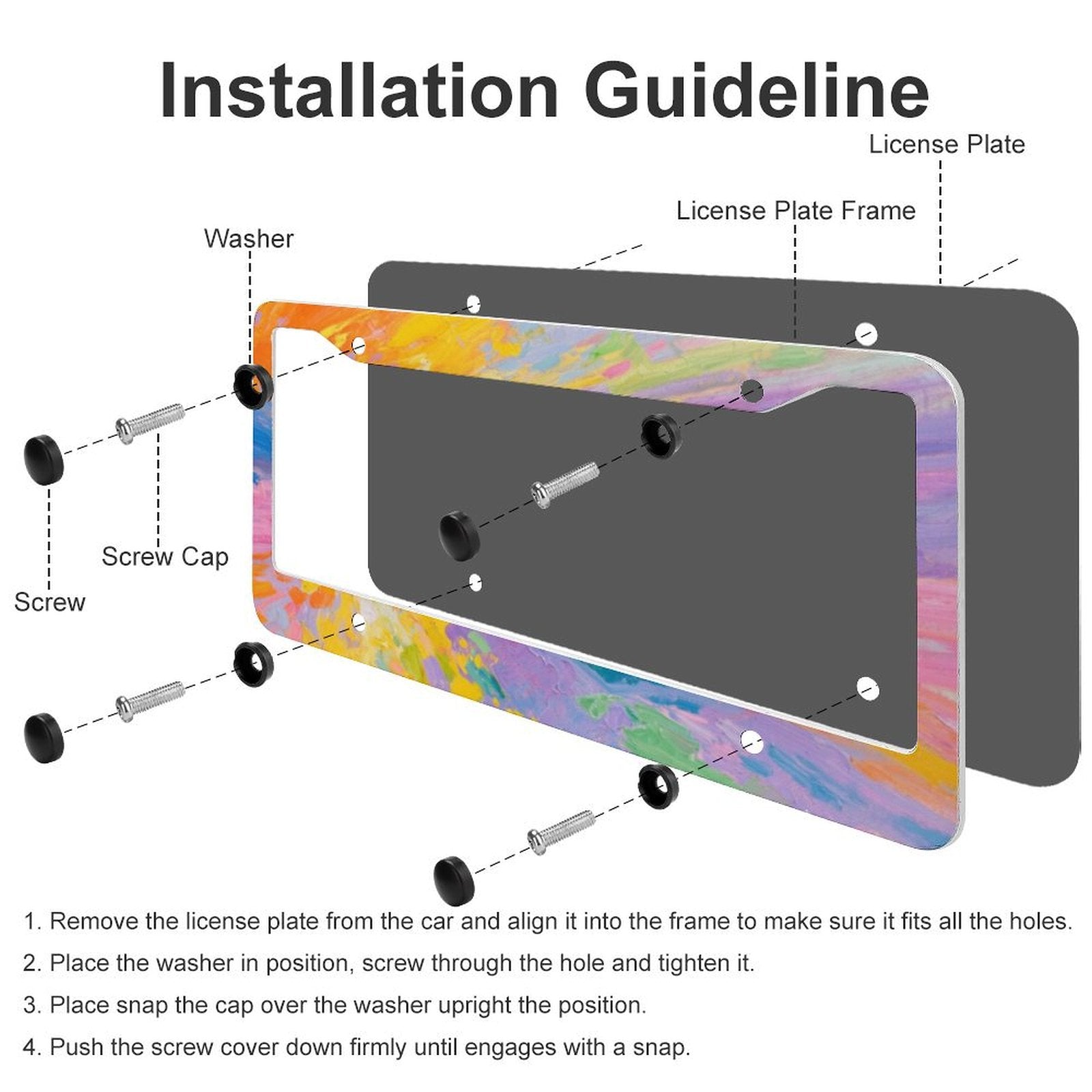 Custom License Plate Frame 4 Holes US Size Personalized Unique Identity-larkway tradelink