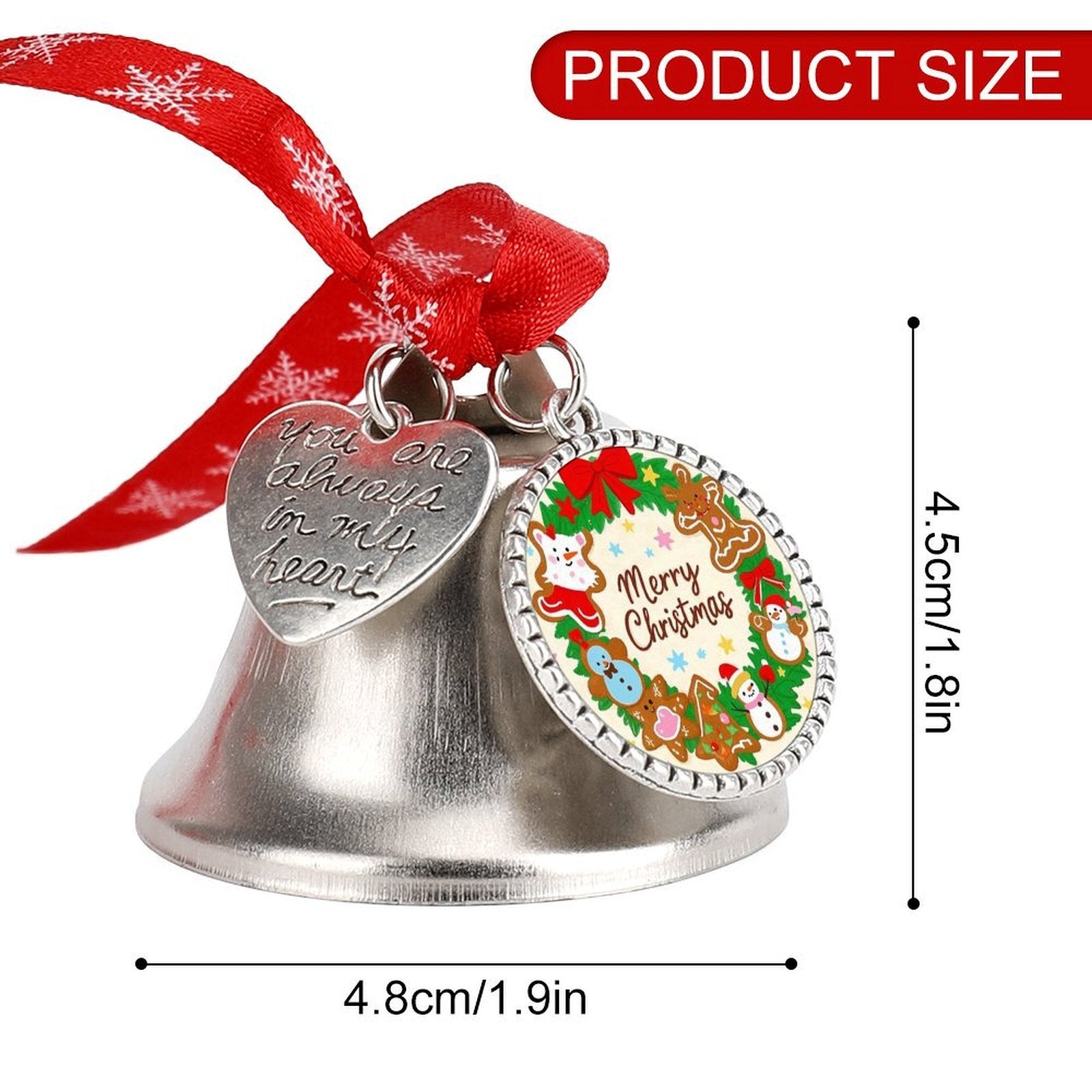 Custom Photo Christmas Bell Ornament Personalized Decoration with Multi Pendant-larkway tradelink