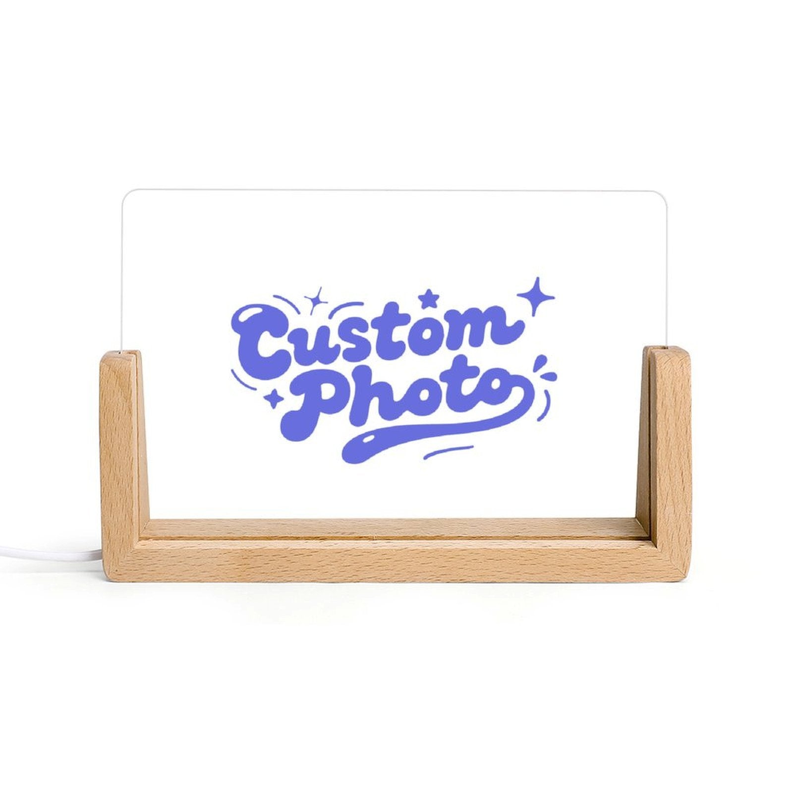 Custom Photo Acrylic Night Light Wood Base Color Changing Personalized Gift-larkway tradelink