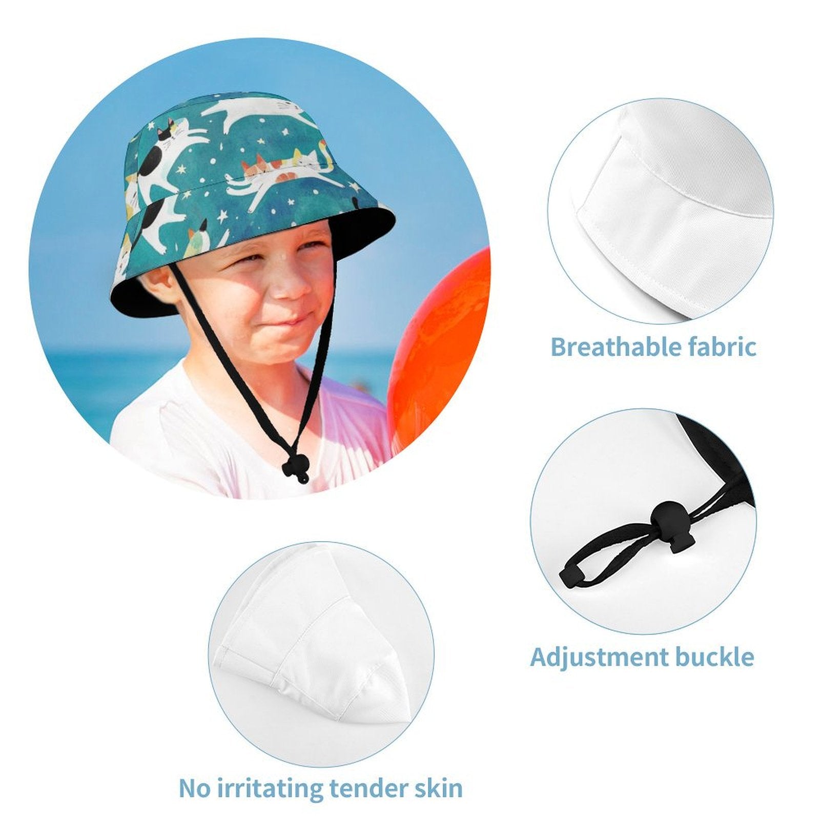 Custom Photo Kids Fisherman Hat Personalized Hat Sun Protection Sunshade-larkway tradelink